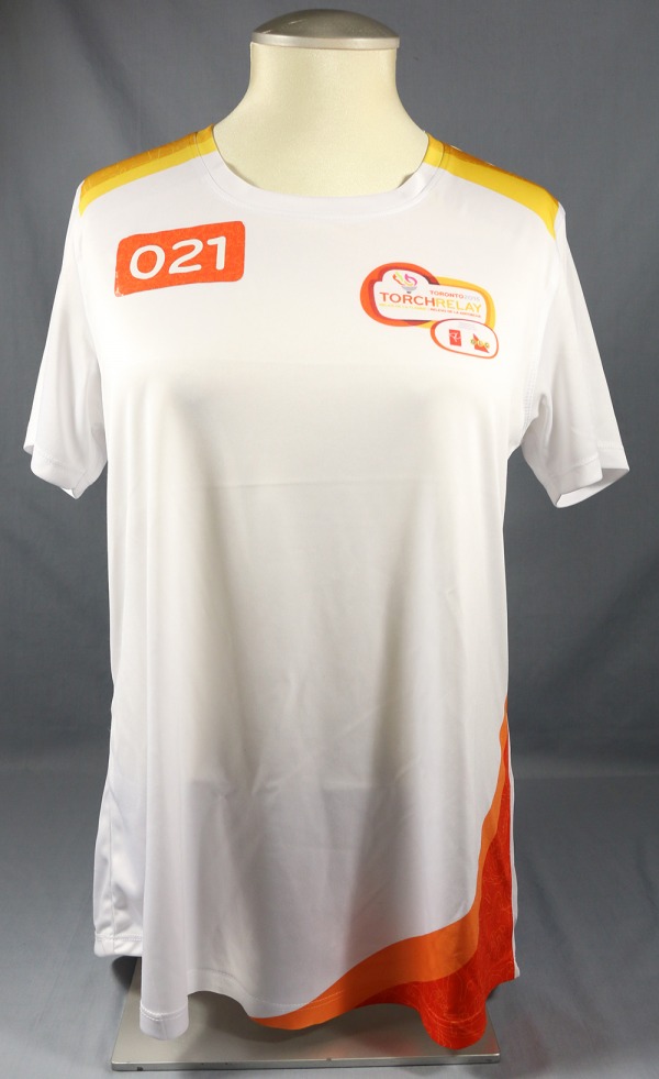 white shirt with orange number 21 on left shoulder