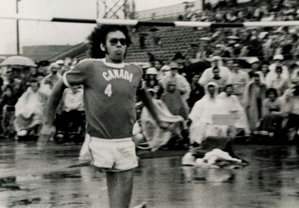 Photograph of Arnold Boldt in high jump event