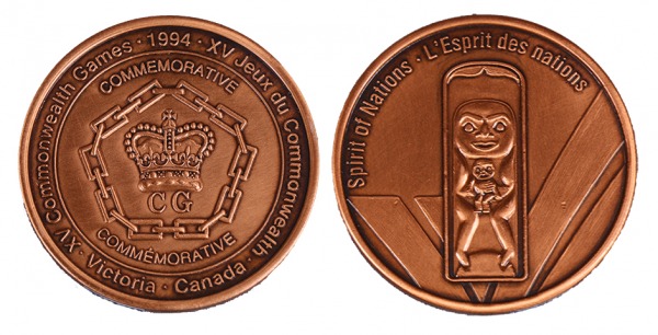 Bronze participation medal with Spirit of Nations design
