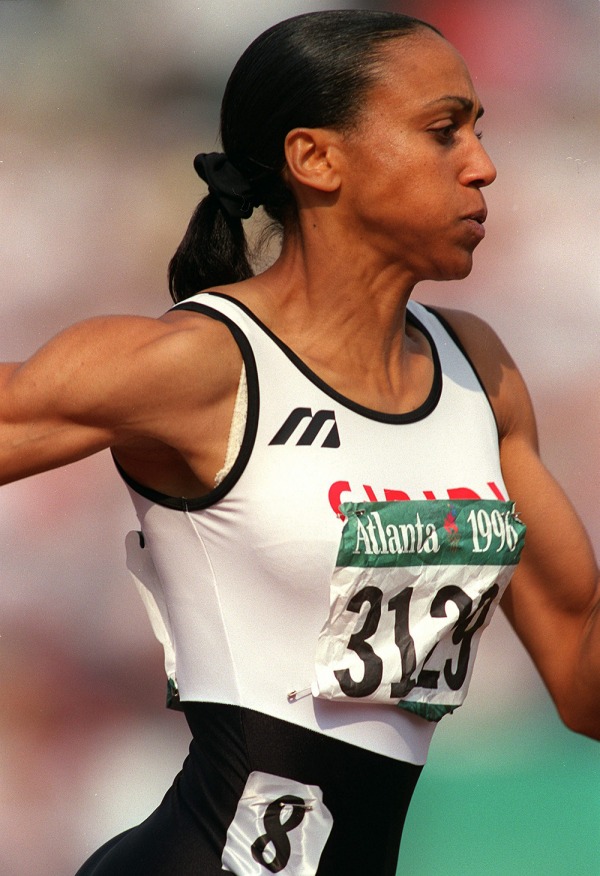 photograph of Charmaine Crooks running in race