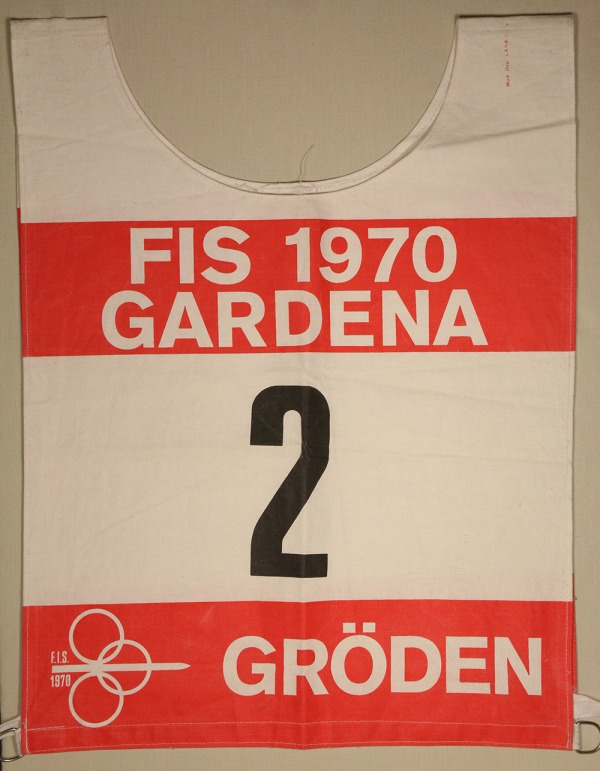race bib with #2 FIS 1970 Gardena