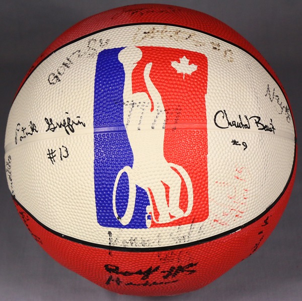 basketball with wheelchair logo and signatures