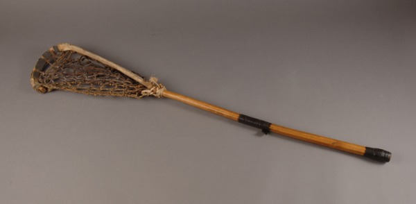 lacrosse stick with wood handle and mesh head