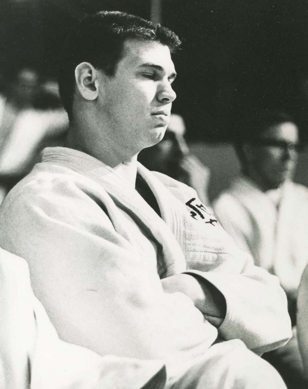 Photograph Doug Rogers sitting waiting for match