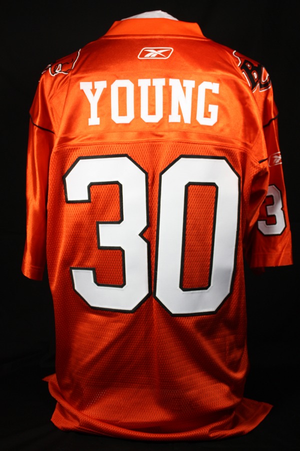 Jim Young's B.C. Lions football jersey #30