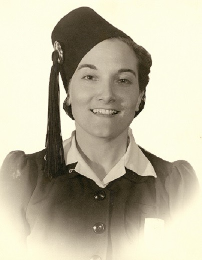 photograph of Cecile Grenier wearing hat