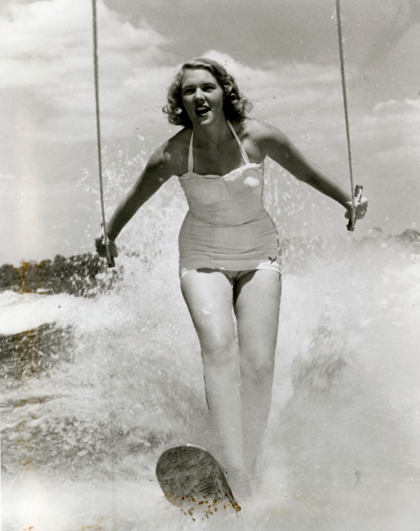 photograph of Carol Ann Duthie on water skis