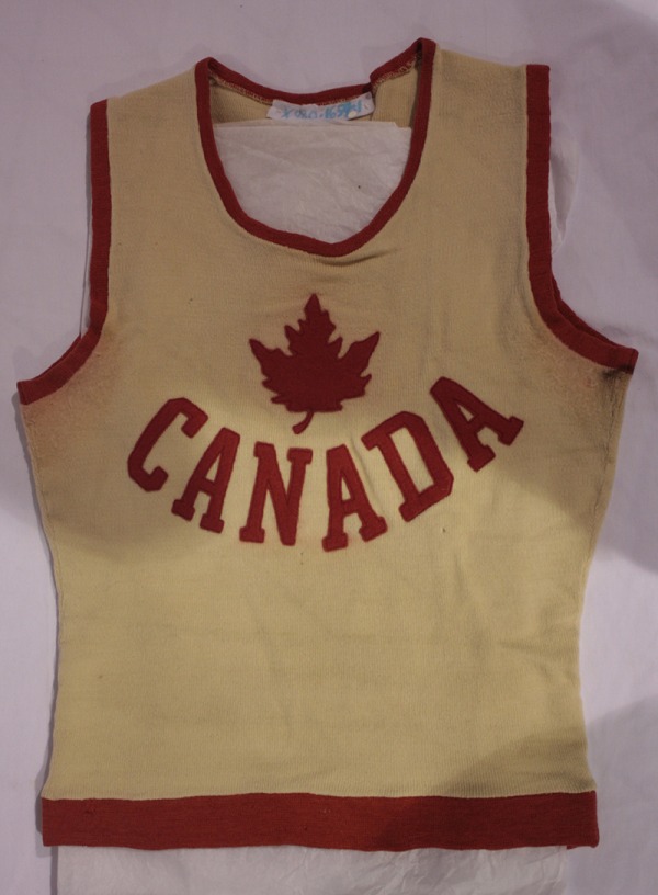 Edmonton Grads tunic with maple leaf crest and CANADA on the front