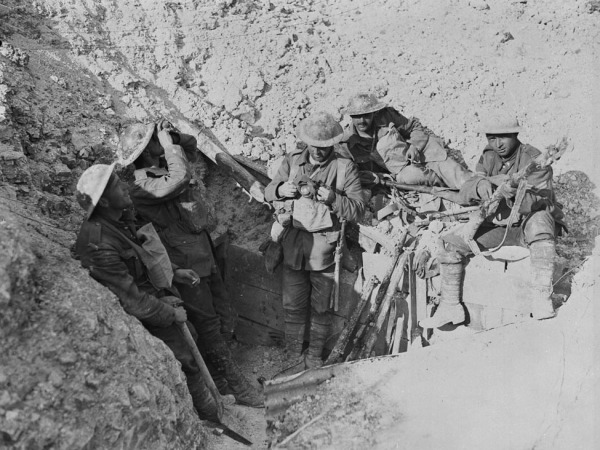 photograph of soldiers in trench