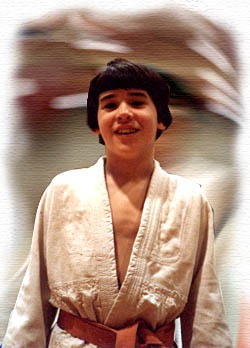 Photograph young Nicolas Gill wearing judoko