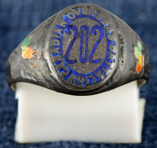 Silver ring with blue 202