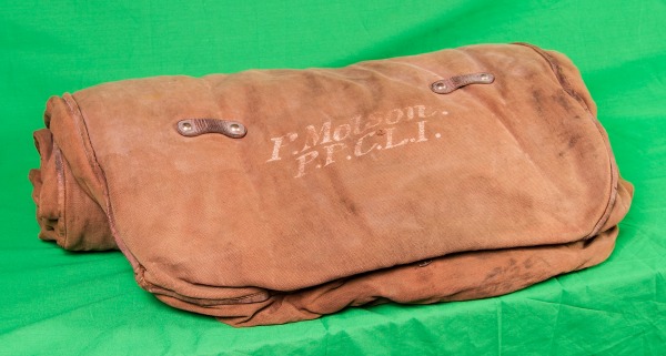 rolled sleeping bag of Percy Molson from World War One