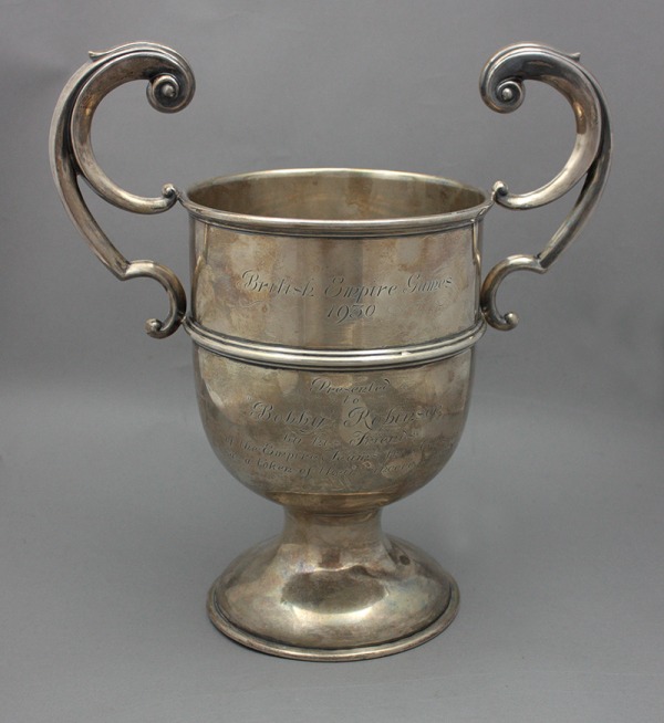 Silver cup with two handles engraved British Empire Games 1930
