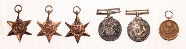 group of six military medals