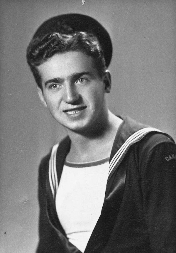 Photograph of John Crncich in naval uniform