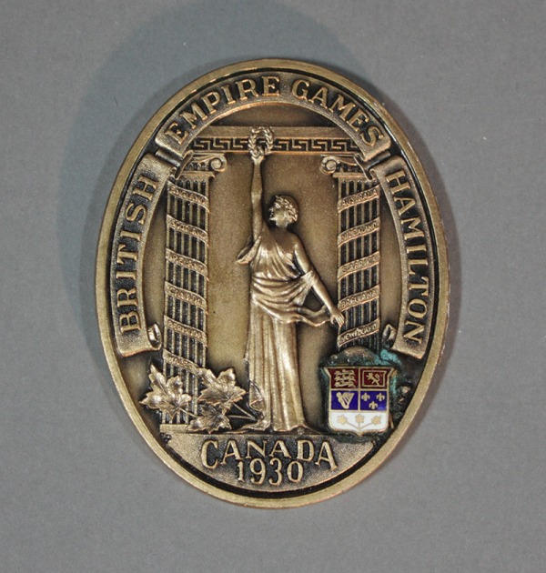 Oval silver medal with figure of Victory